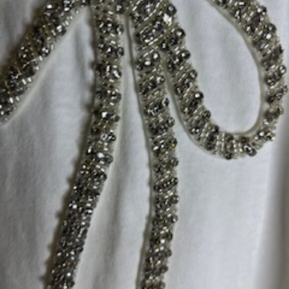 Maeve Short Sleeve Rhinestone Bow Tee - Picture 3 of 5